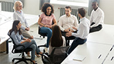 Office workers meeting in a conference room