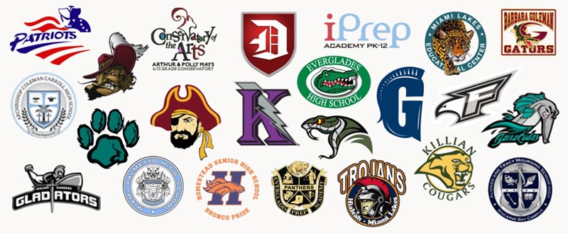 collage of school logos