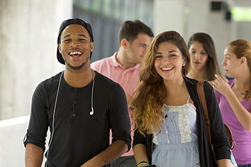Students smiling on campus