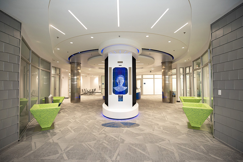 Image of the AI center interactive element in building