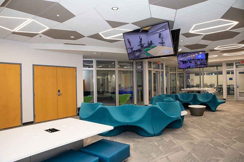 Waiting area inside the AI Center 